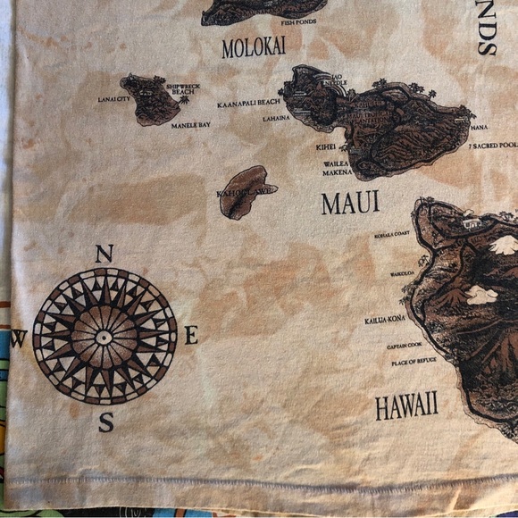 Vintage Single Stitch Hawaiian Islands Map T Shirt Mens Medium Made in USA - Picture 3 of 10
